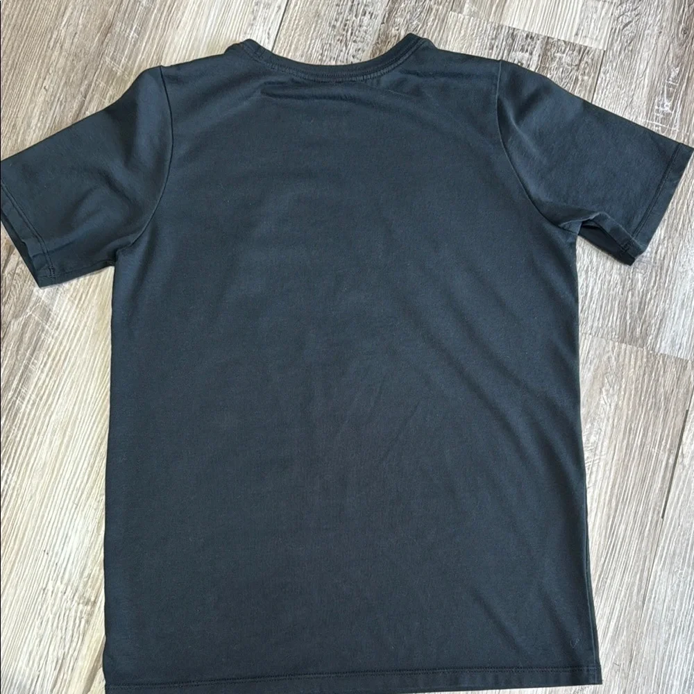 Nike Black Short Sleeve Tee with Red-Orange Swoosh Basketball Logo